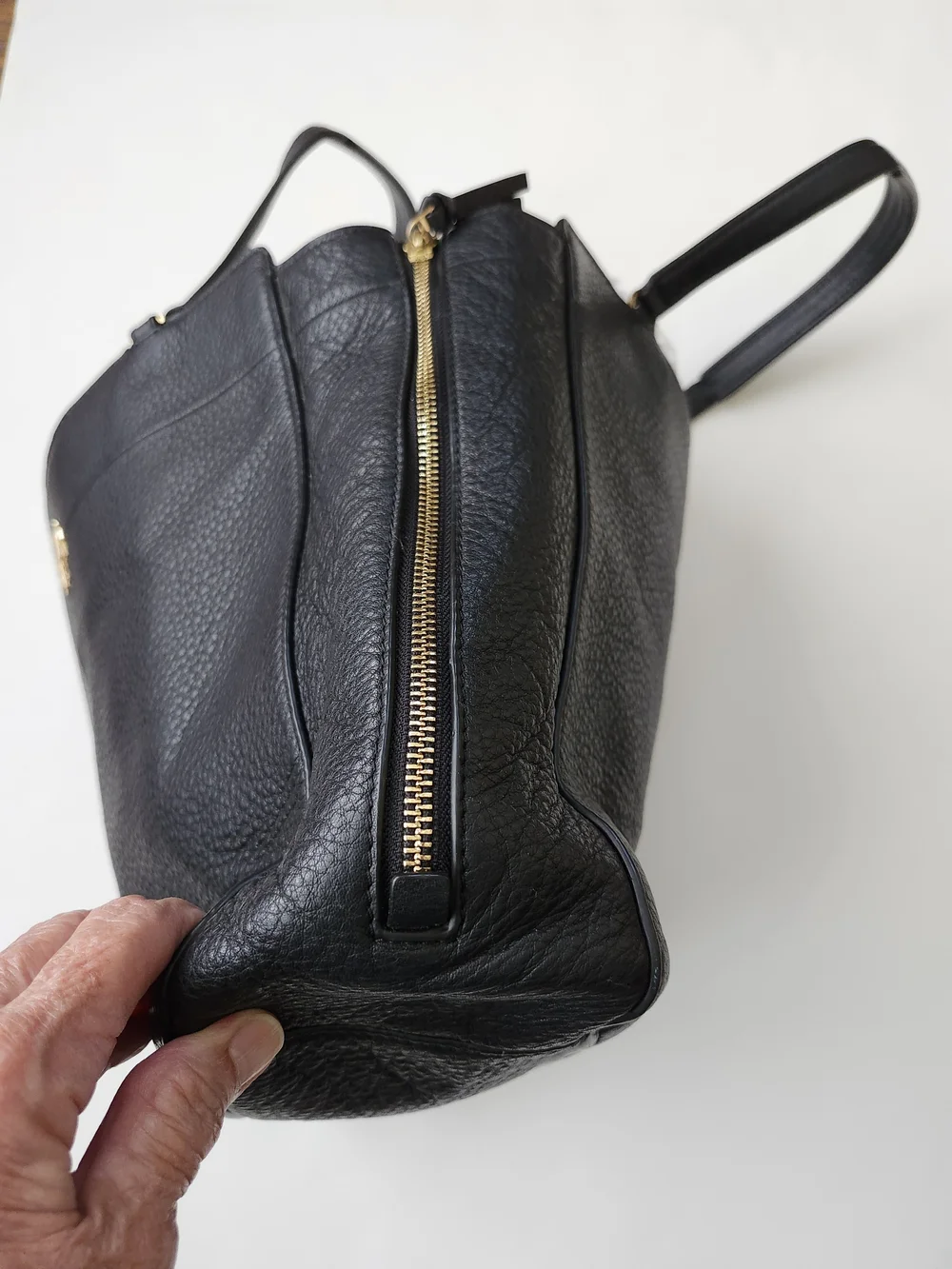 Tory Burch Black Pebbled Leather Tote